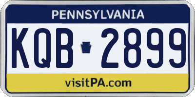 PA license plate KQB2899