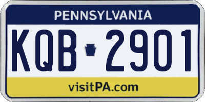 PA license plate KQB2901
