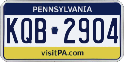 PA license plate KQB2904