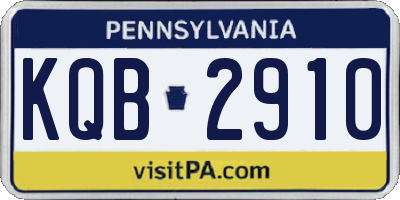 PA license plate KQB2910