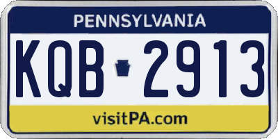 PA license plate KQB2913
