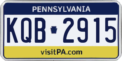 PA license plate KQB2915
