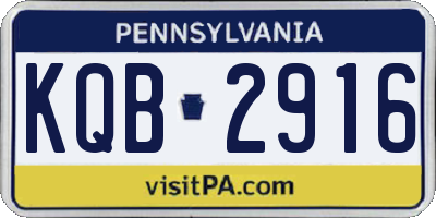 PA license plate KQB2916
