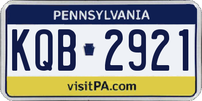 PA license plate KQB2921