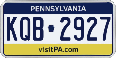 PA license plate KQB2927