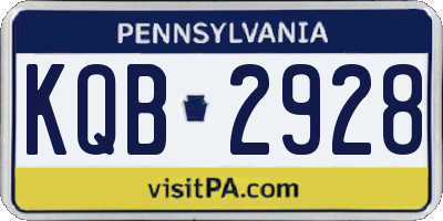 PA license plate KQB2928