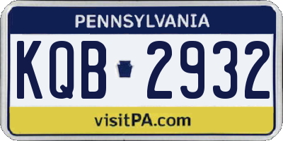 PA license plate KQB2932