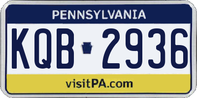 PA license plate KQB2936