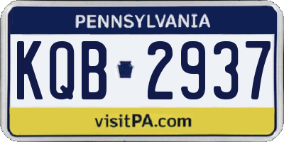 PA license plate KQB2937