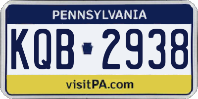 PA license plate KQB2938