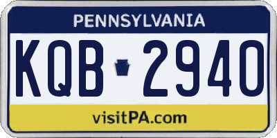 PA license plate KQB2940