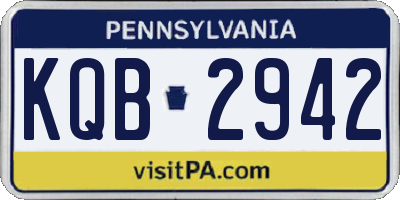 PA license plate KQB2942