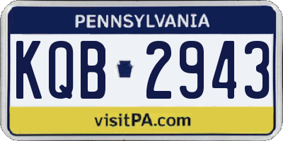 PA license plate KQB2943