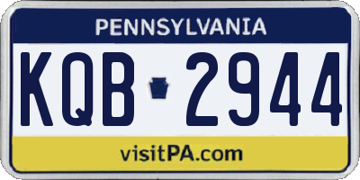 PA license plate KQB2944