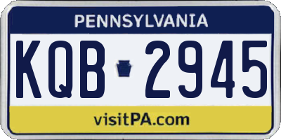 PA license plate KQB2945