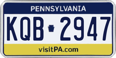 PA license plate KQB2947
