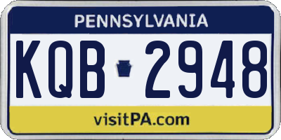 PA license plate KQB2948