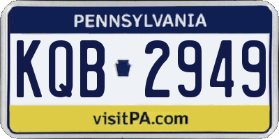 PA license plate KQB2949