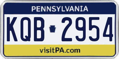 PA license plate KQB2954