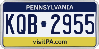 PA license plate KQB2955