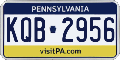 PA license plate KQB2956