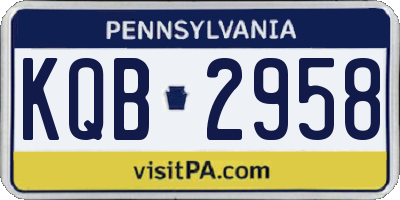 PA license plate KQB2958