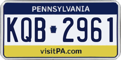 PA license plate KQB2961