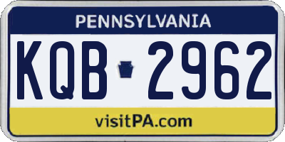 PA license plate KQB2962