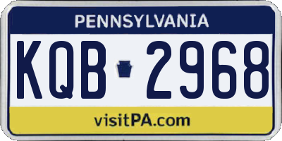 PA license plate KQB2968