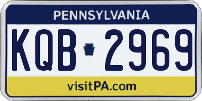 PA license plate KQB2969