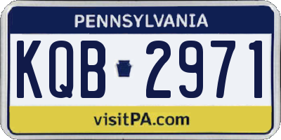 PA license plate KQB2971