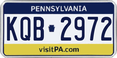 PA license plate KQB2972