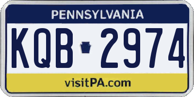 PA license plate KQB2974