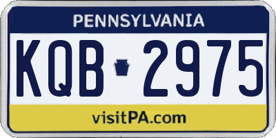 PA license plate KQB2975