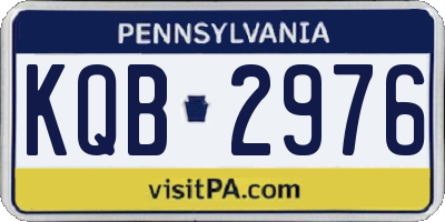 PA license plate KQB2976