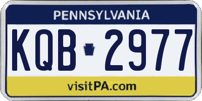 PA license plate KQB2977