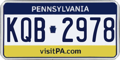 PA license plate KQB2978
