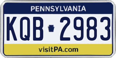 PA license plate KQB2983