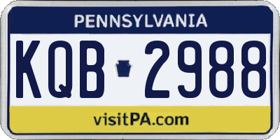 PA license plate KQB2988