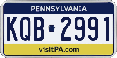 PA license plate KQB2991