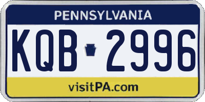 PA license plate KQB2996