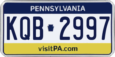 PA license plate KQB2997