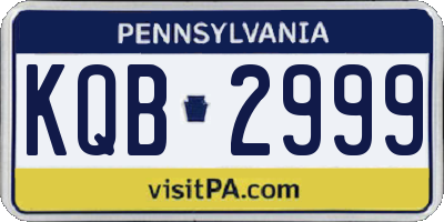 PA license plate KQB2999