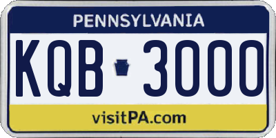 PA license plate KQB3000