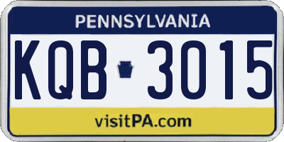PA license plate KQB3015