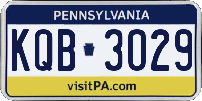 PA license plate KQB3029