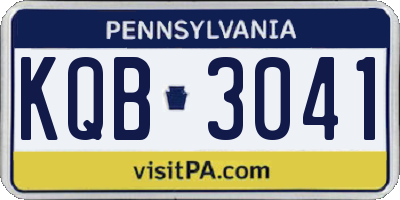 PA license plate KQB3041