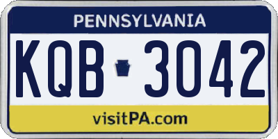 PA license plate KQB3042