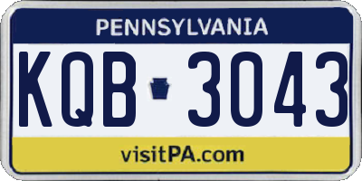PA license plate KQB3043