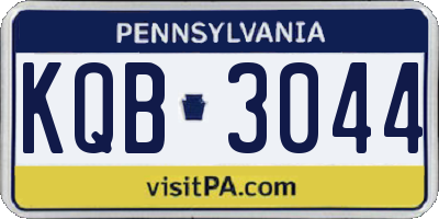 PA license plate KQB3044